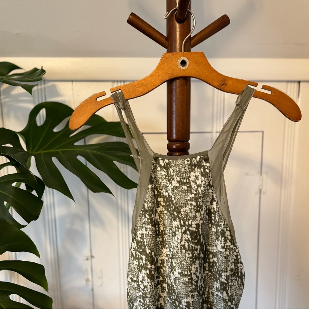 Free People Olive and White Intimate Top